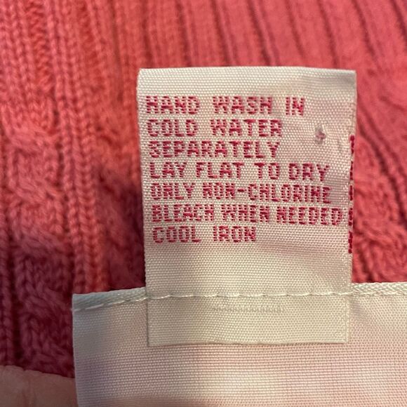 Vintage Crystal Kobe Cable Knit Cardigan Sweater Pink Button Front Crewneck M - Picture 6 of 6